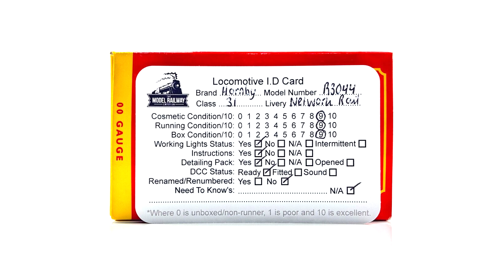 HORNBY 00 GAUGE - R3044 - CLASS 31 DIESEL 31233 NETWORK RAIL YELLOW - BOXED