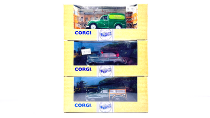 CORGI 1/43 SCALE - 96870 96753 96837 - MORRIS MINOR/VAN TRIPLE PACK - BOXED