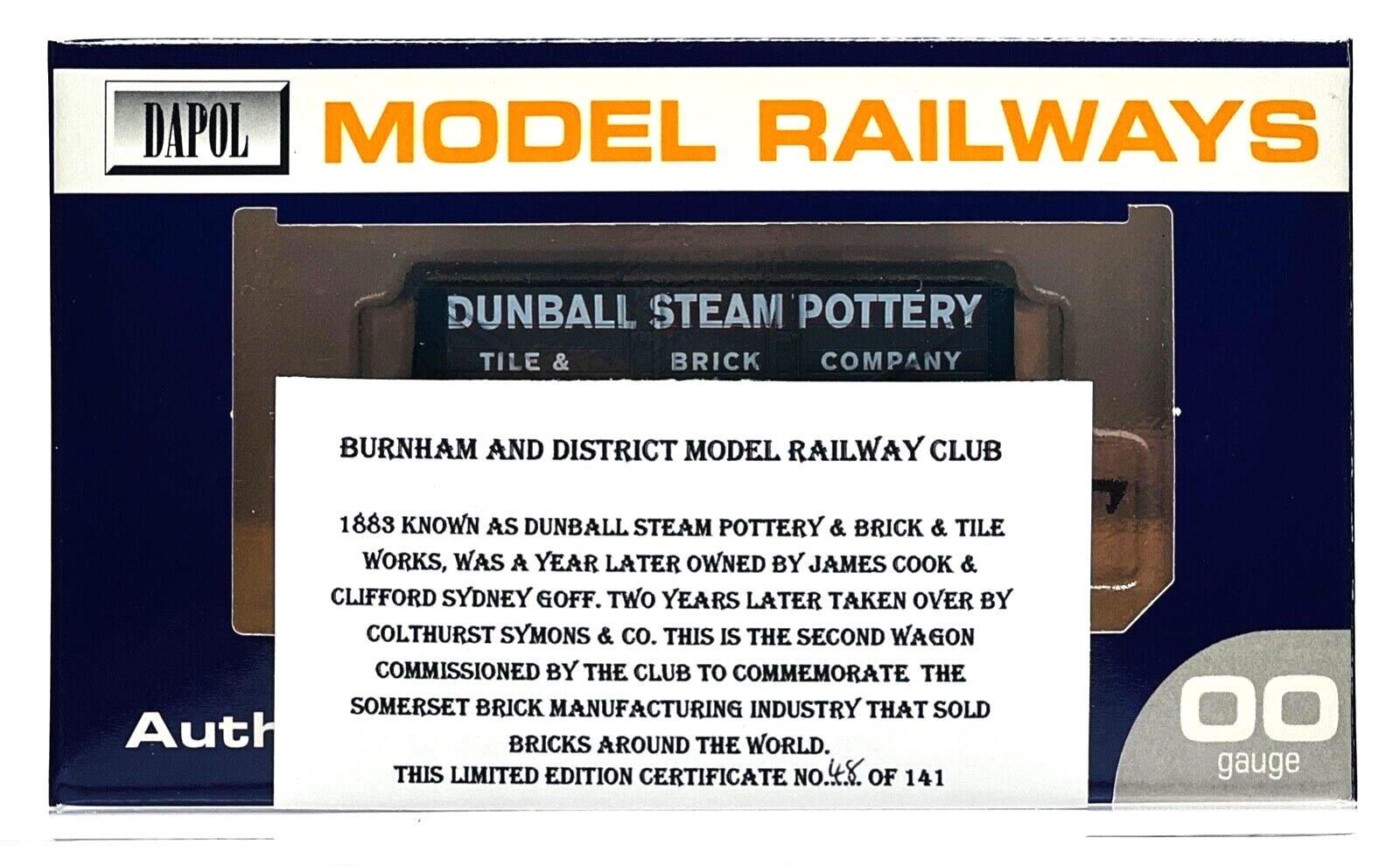 DAPOL 00 GAUGE - DUNBALL STEAM POTTERY BRIDGWATER NO.10 (BURNHAM LIMITED ED)