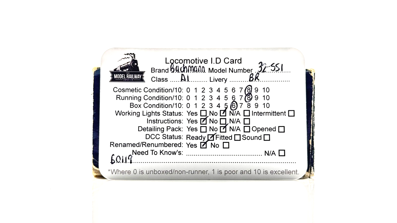 BACHMANN 00 GAUGE - 32-551 - CLASS A1 60119 PATRICK STIRLING BR GREEN RENAMED