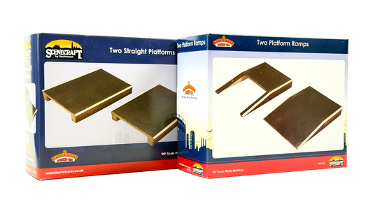 BACHMANN 00 GAUGE SCENECRAFT - 44-153/44-154 - STRAIGHT PLATFORM & RAMPS - BOXED