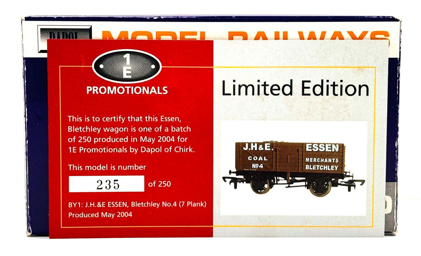 DAPOL 00 GAUGE - J.H & E ESSEN COAL MERCHANTS BLETCHLEY NO.4 (LIMITED EDITION)