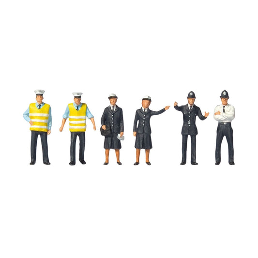 PREISER 00 GAUGE - 73004 - BRITISH POLICEMEN POLICE FIGURE SET OF 6 NEW