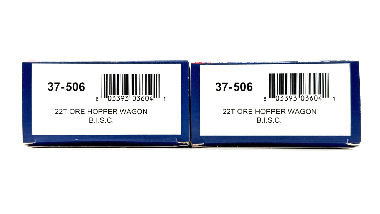 BACHMANN 00 GAUGE - 37-506 - 22T ORE HOPPER WAGON B.I.S.C NO.776 BOXED X2