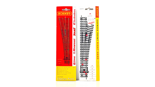 HORNBY 00 GAUGE - R8077/R8078 - EXPRESS POINT LEFT HAND & RIGHT HAND - CARDED