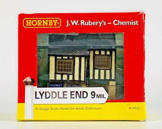 HORNBY N GAUGE LYDDLE END - N8036 - J.W. RUBERY CHEMIST SHOP - BOXED