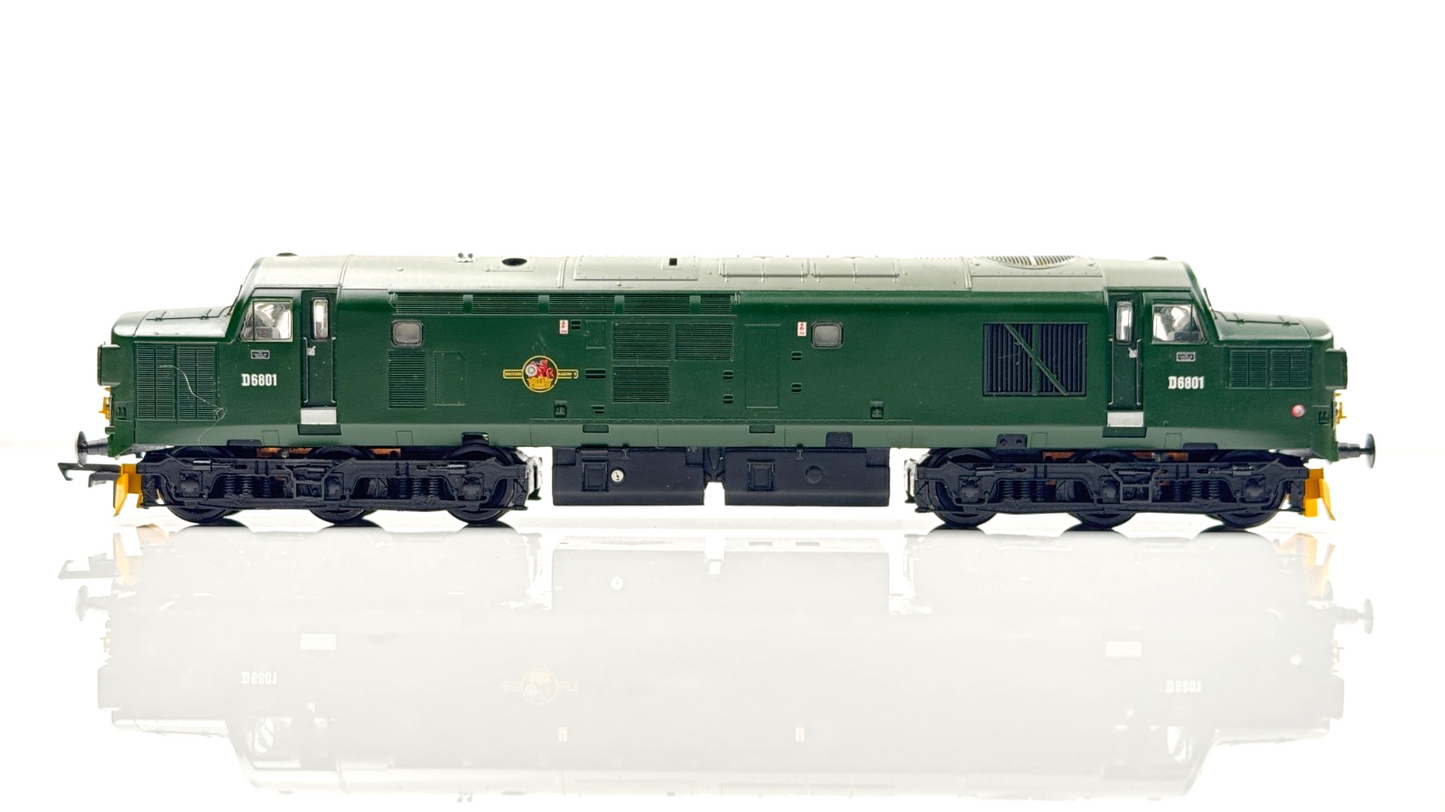 BACHMANN 00 GAUGE - CLASS 37 DIESEL LOCOMOTIVE BR GREEN D6801 - UNBOXED