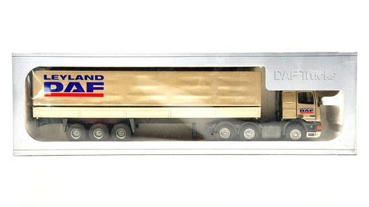 TEKNO 1/50 SCALE - DAF 95 'LEYLAND DAF' SILVER TRUCK & TRAILER - BOXED
