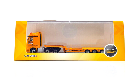 OXFORD DIECAST 1/76 SCALE - 76MB010 - MERCEDES ACTROS SEMI LOW LOADER JCB BOXED