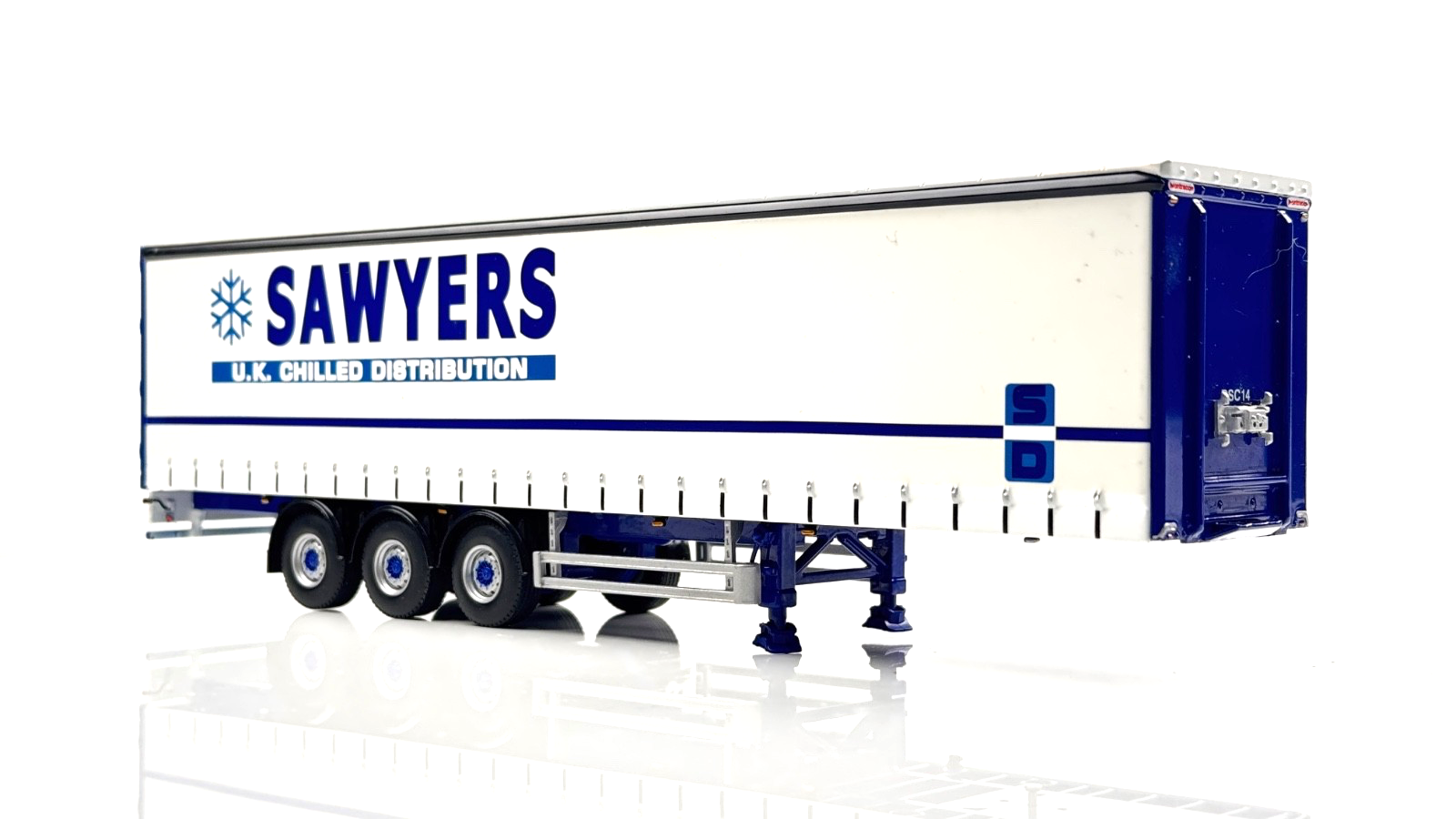 WSI 1/50 SCALE - 9519 - 3 AXLE SAWYERS CHILLED DISTRIBUTION TRAILER ONLY BOXED