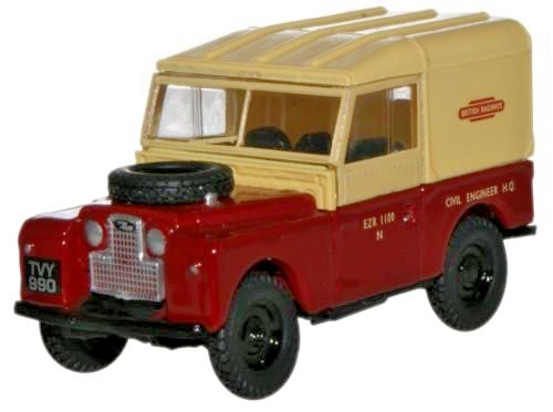 OXFORD DIECAST 1/76 SCALE - SP029 - LAND ROVER 88' HARD TOP BRITISH RAIL - BOXED