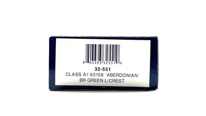 BACHMANN 00 GAUGE - 32-551 - CLASS A1 60158 ABERDONIAN BR GREEN LATE CREST