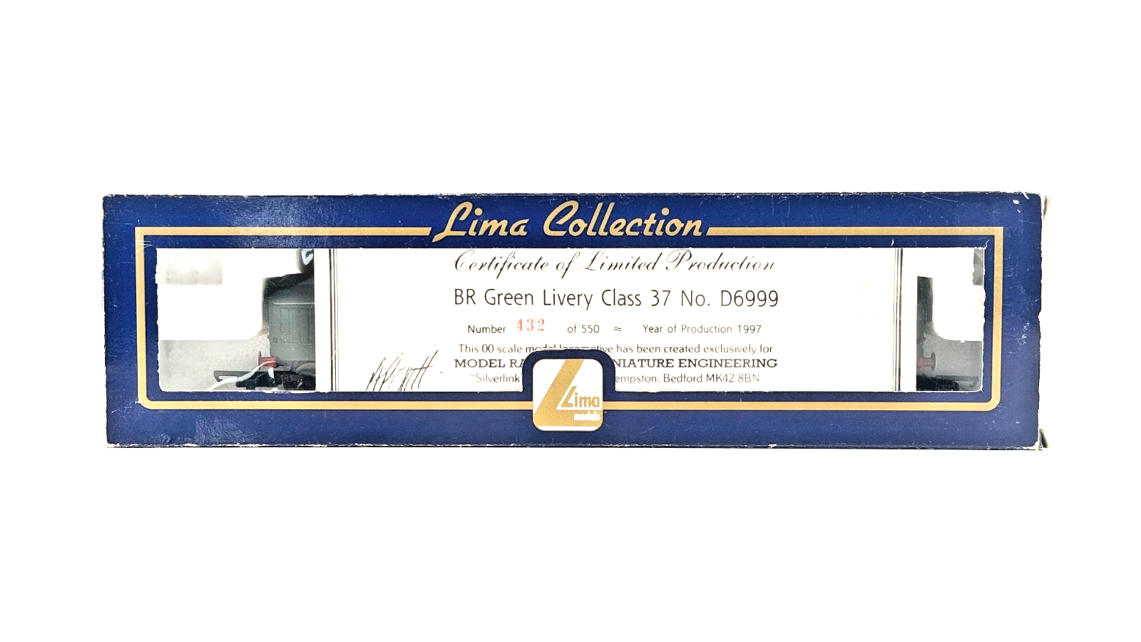 LIMA 00 GAUGE - 204772 - CLASS 37 DIESEL LOCOMOTIVE BR GREEN D6999 LTD ED BOXED
