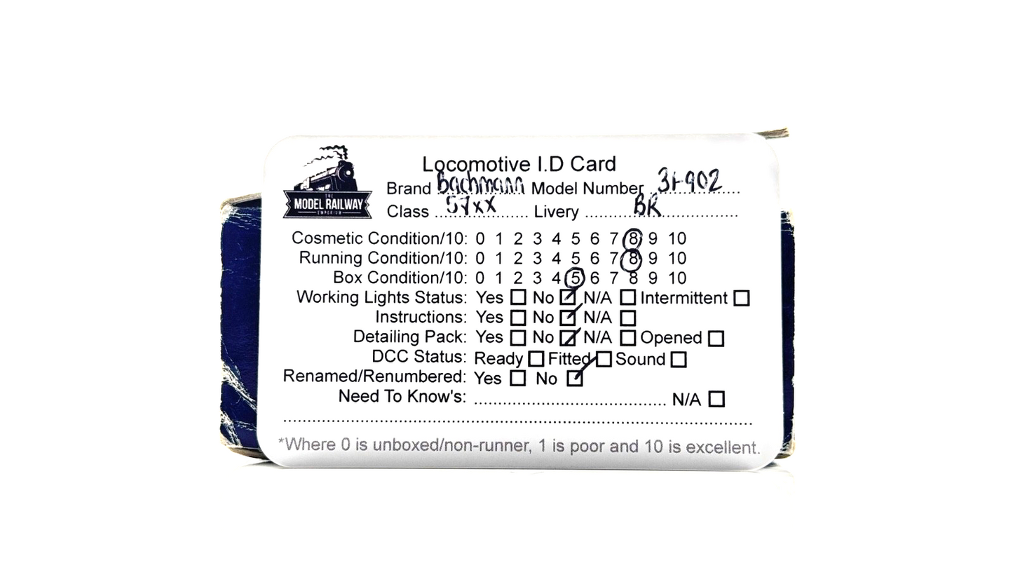 BACHMANN 00 GAUGE - 31-902 - 57XX 7754 BR PLAIN BLACK LATE CREST - BOXED