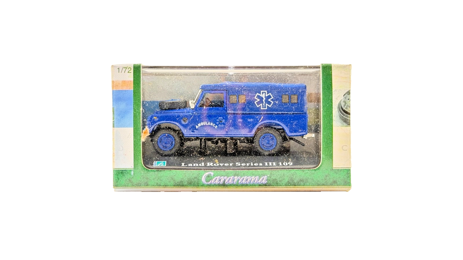 CARARAMA 1/72 SCALE - LAND ROVER SERIES III 109 AMBULANCE BLUE - BOXED