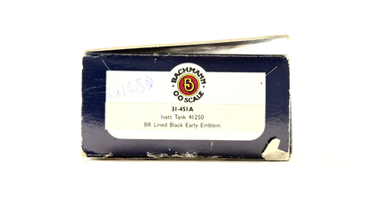 BACHMANN 00 GAUGE - 31-451A - IVATT TANK BR LINED BLACK 41298 RENUMBERED BOXED