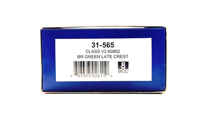 BACHMANN 00 GAUGE - 31-565 - CLASS V2 60862 BR GREEN LATE CREST - DCC FITTED