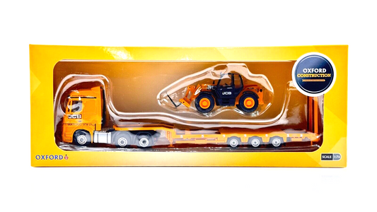 OXFORD DIECAST 1/76 SCALE - 76MB012 - MERCEDES ACTROS SEMI LOADER & JCB - BOXED