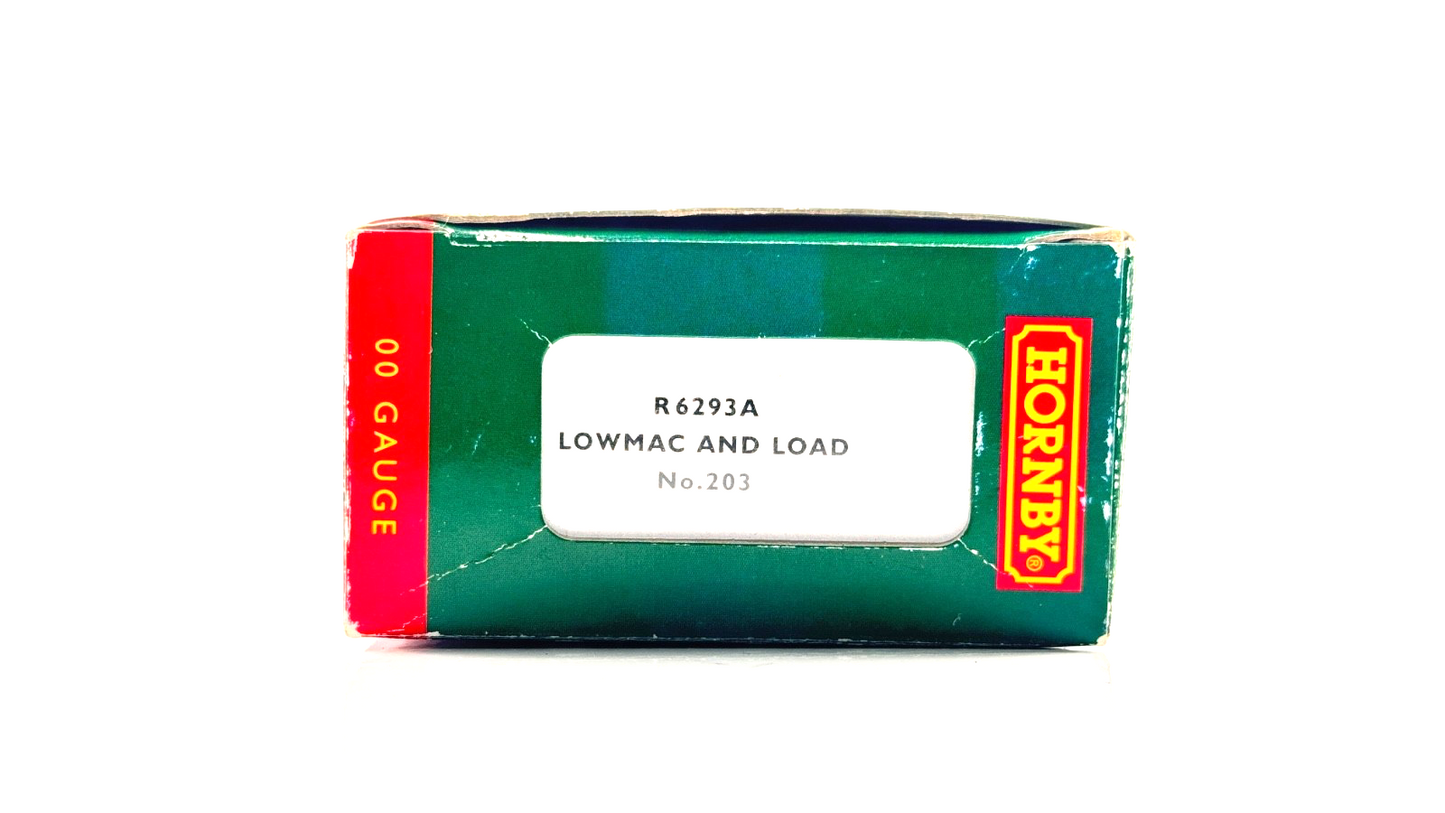 HORNBY 00 GAUGE - R6293A - EDDIE STOBART LTD LOWMAC WAGON AND LOAD NO.203 BOXED