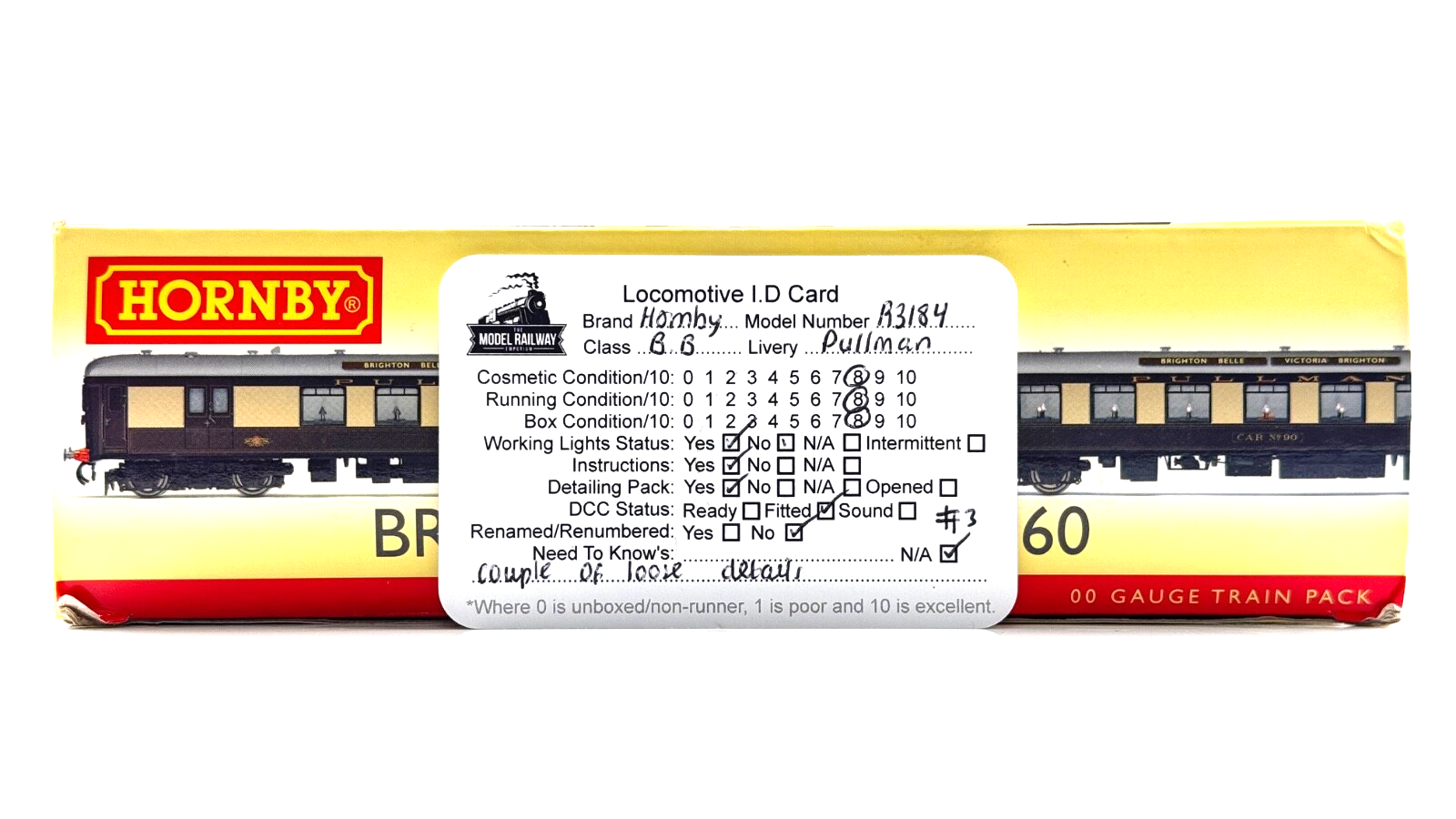 HORNBY 00 GAUGE - R3184 - BRIGHTON BELLE 1960 PULLMAN TRAIN PACK DCC - BOXED