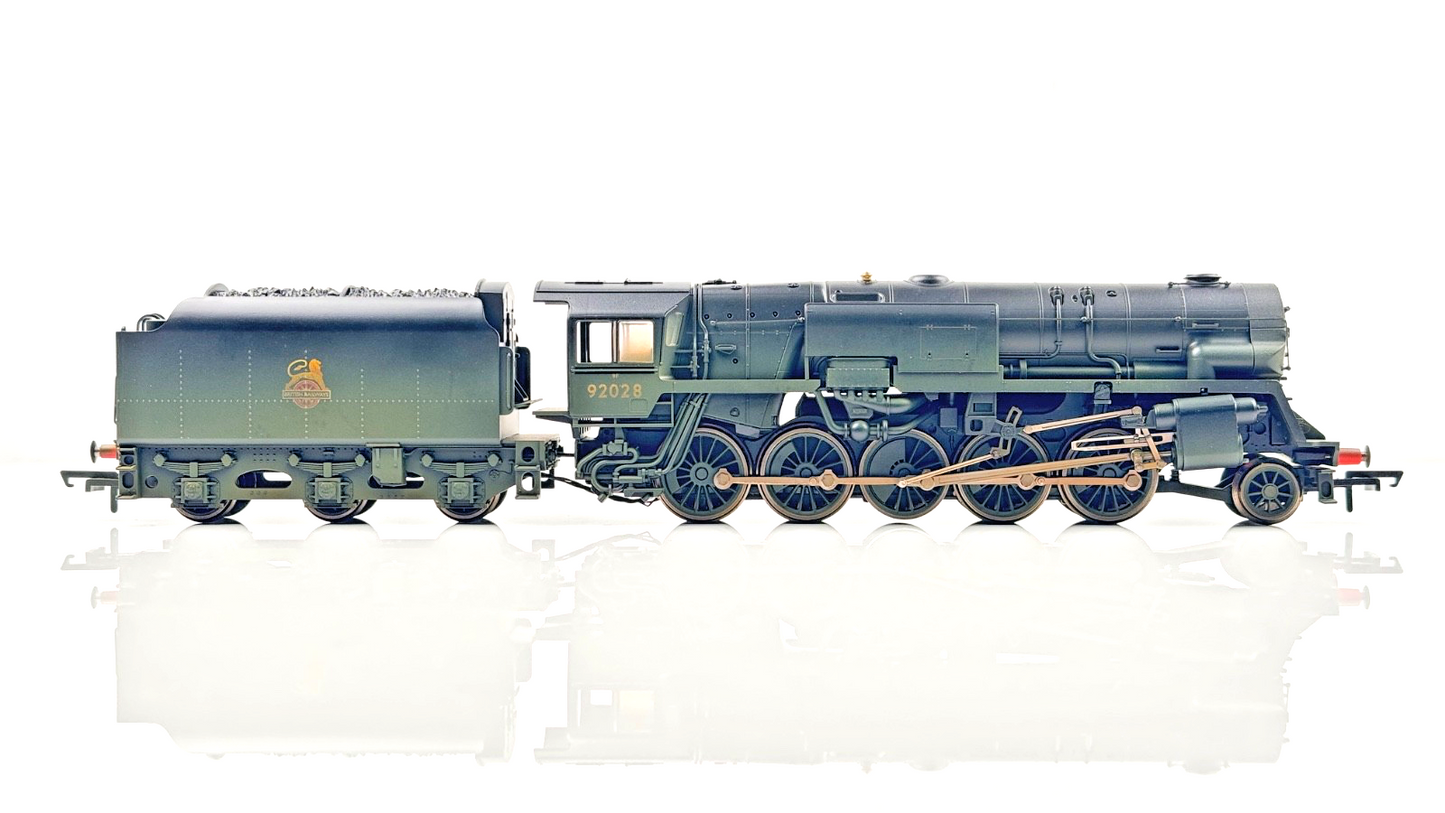 HORNBY 00 GAUGE - R3756 - EARLY BR BLACK CLASS 9F CROSTI BOILER 92028 WEATHERED