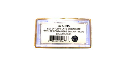 GRAHAM FARISH N GAUGE - 377-335 - SET OF CONFLATS BR BAUXITE AF CONTAINERS BLUE