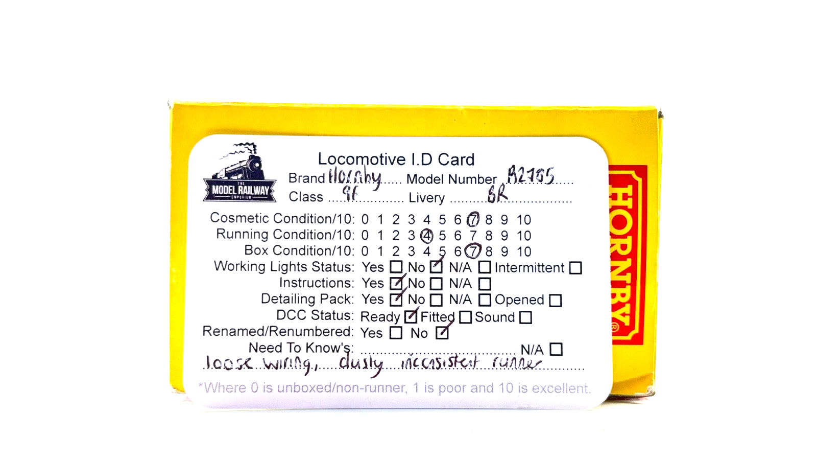 HORNBY 00 GAUGE - R2785 - BR GREEN 2-10-0 CLASS 9F EVENING STAR 92220 SPARES