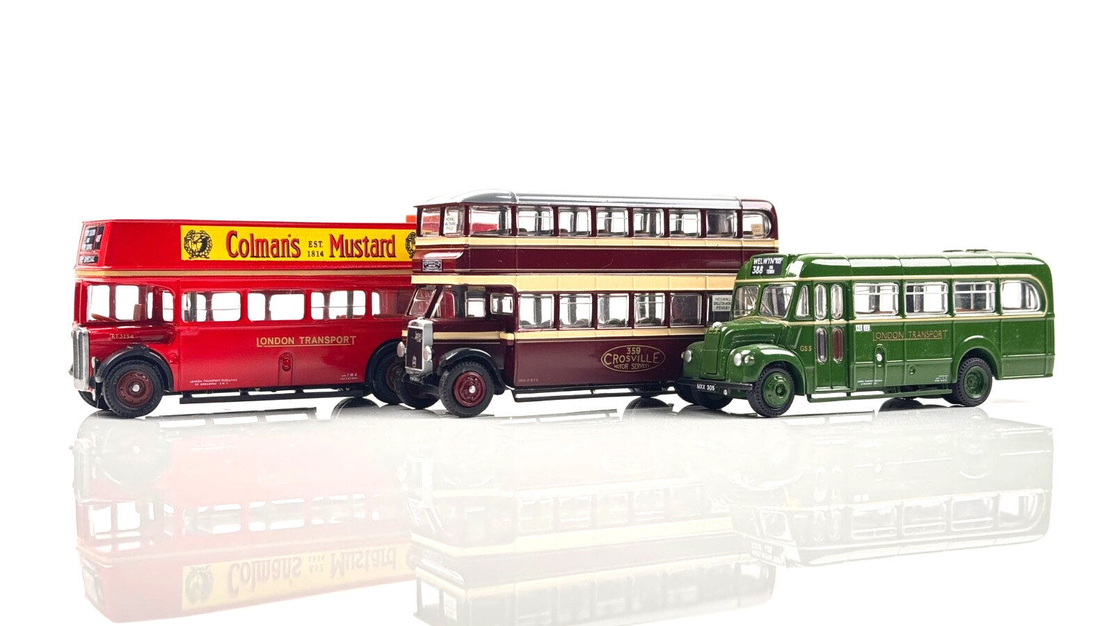 EFE/EQUIVALENT 1/76 SCALE - 3 X BUSES LONDON TRANSPORT & CROSVILLE - UB