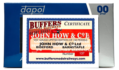 DAPOL 00 GAUGE - JOHN HOW CORN MANURE SEEDS MERCHANTS BIDEFORD (BUFFERS LTD ED)