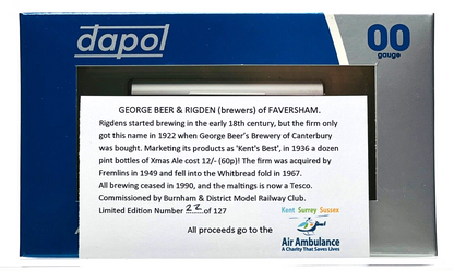 DAPOL 00 GAUGE - GEORGE BEER & RIGDEN BREWERS FAVERSHAM 8 (BURNHAM DMRC LTD ED)