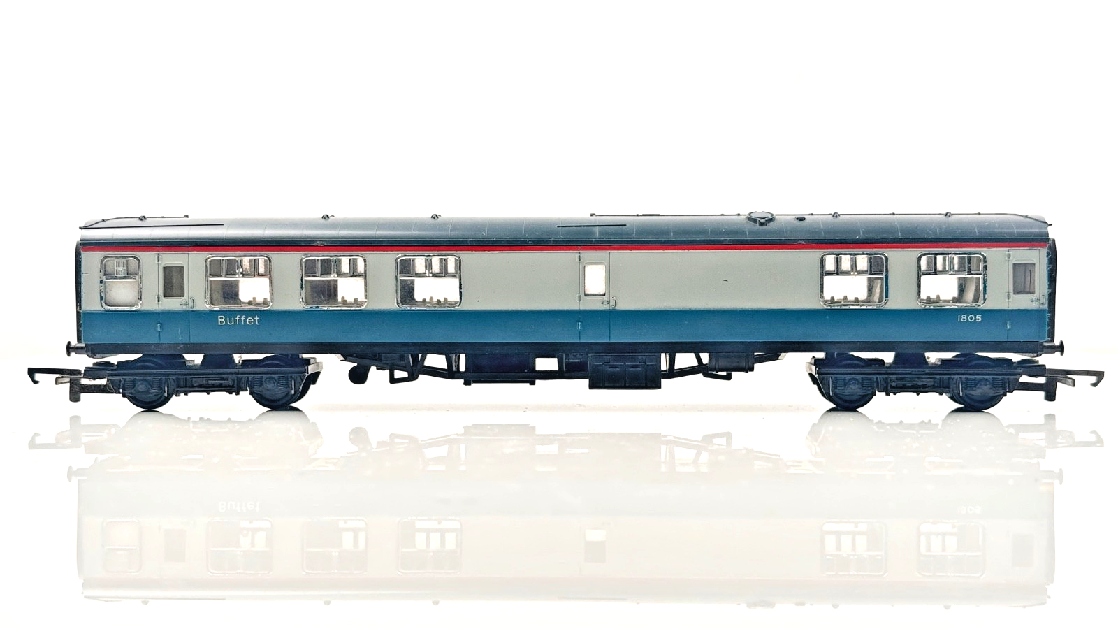 HORNBY 00 GAUGE - RAKE OF 4 BR BLUE GREY MK1/MK2 PLAYWORN COACHES - UNBOXED