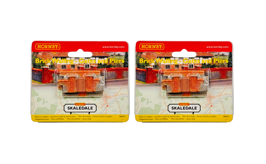 HORNBY 00 GAUGE SKALEDALE - R8979 - BRICK WALLING GATES & PIERS - CARDED X 2