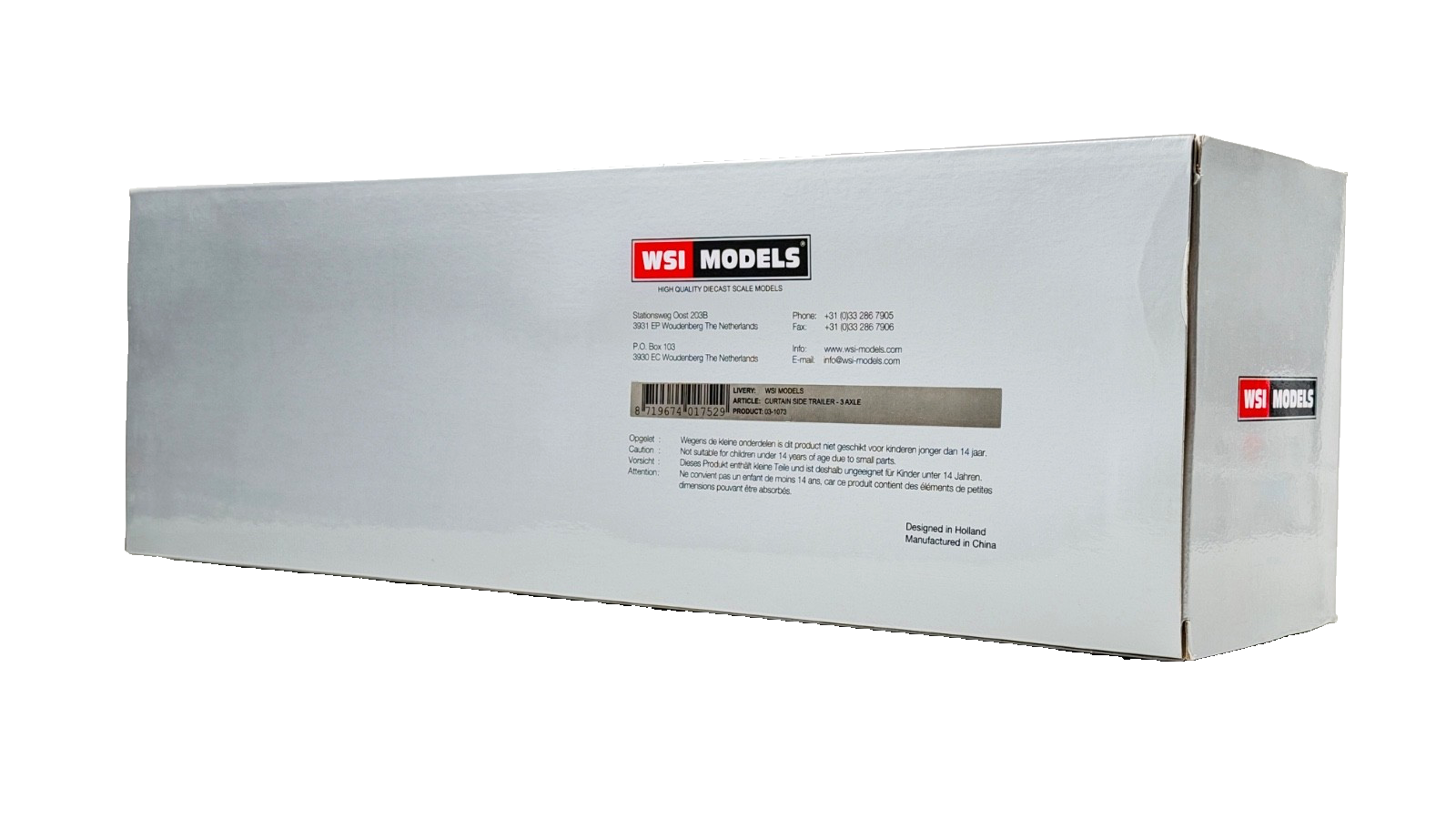 WSI 1/50 SCALE - 03-1073 - CURTAIN SIDE TRAILER 3 AXLE REFINISHED GREEN - NQP!!