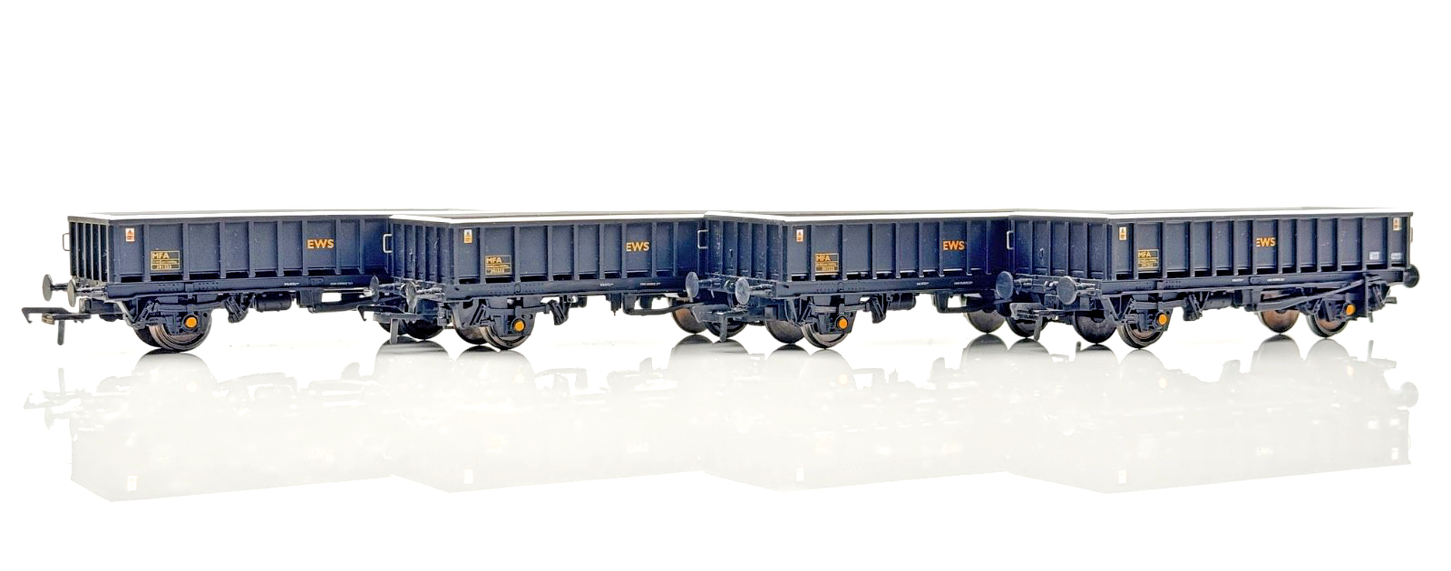 BACHMANN 00 GAUGE - 38-011 - MFA OPEN BOX MINERAL WAGON EWS BLACK UNBOXED X 4