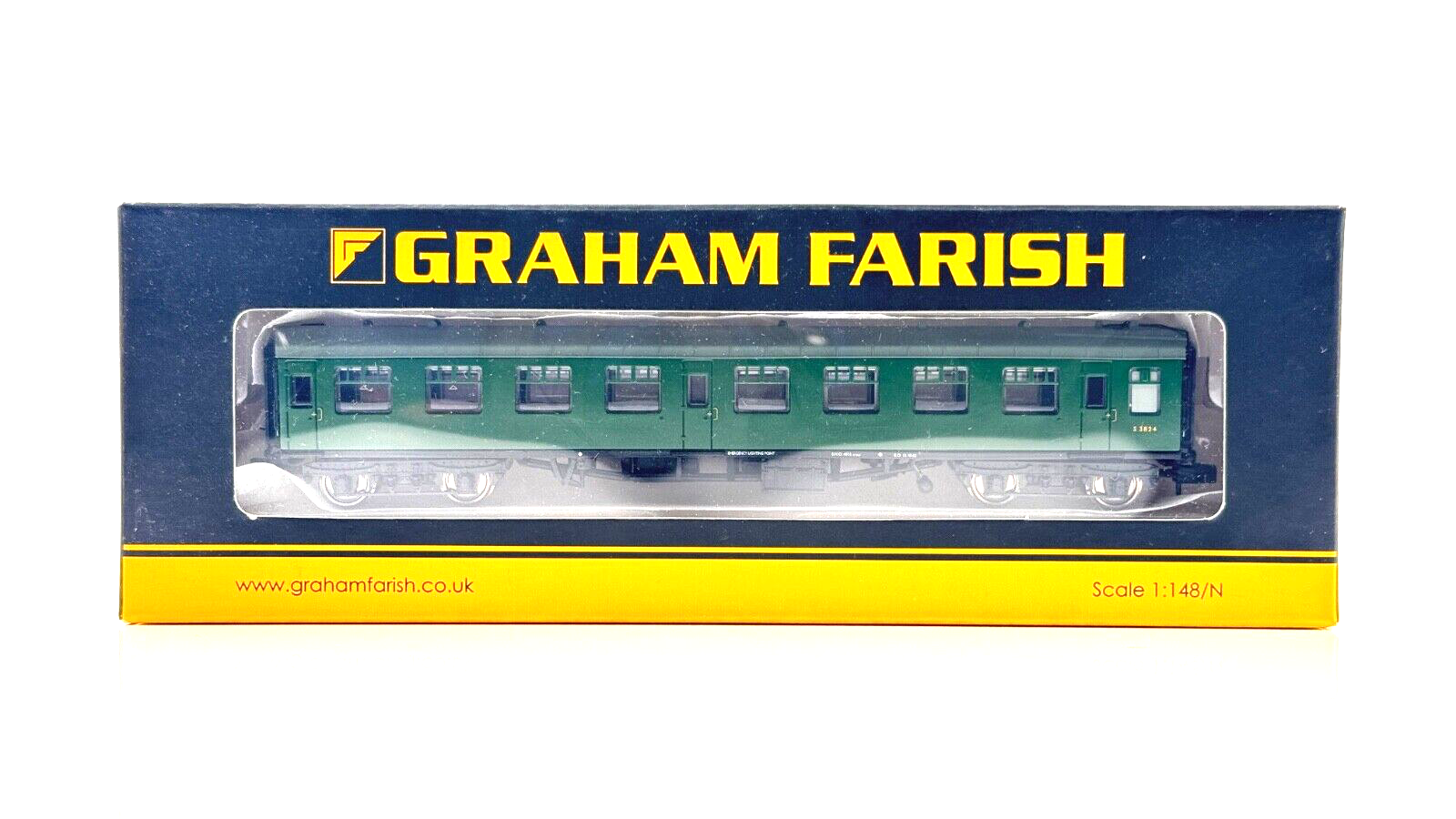 GRAHAM FARISH N GAUGE - 374-011 - MK1 SO SECOND OPEN BR GREEN COACH - BOXED