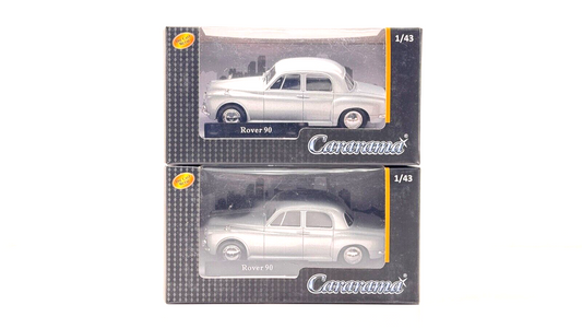 CARARAMA 1/43 SCALE - ROVER 90 SILVER - BOXED X 2