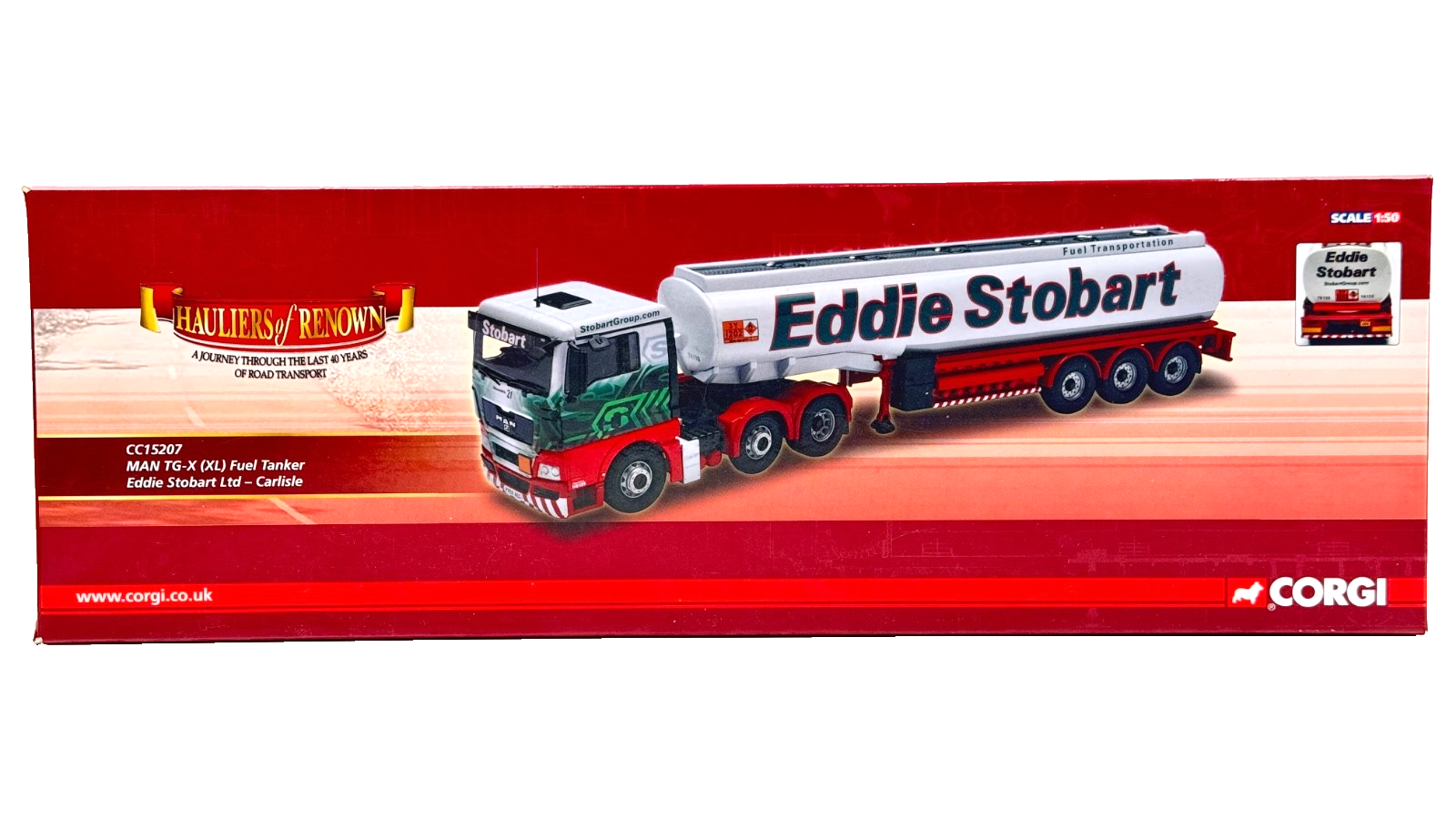 CORGI 1/50 SCALE - CC15207 - MAN TG-X (XL) FUEL TANKER EDDIE STOBART LTD - BOXED