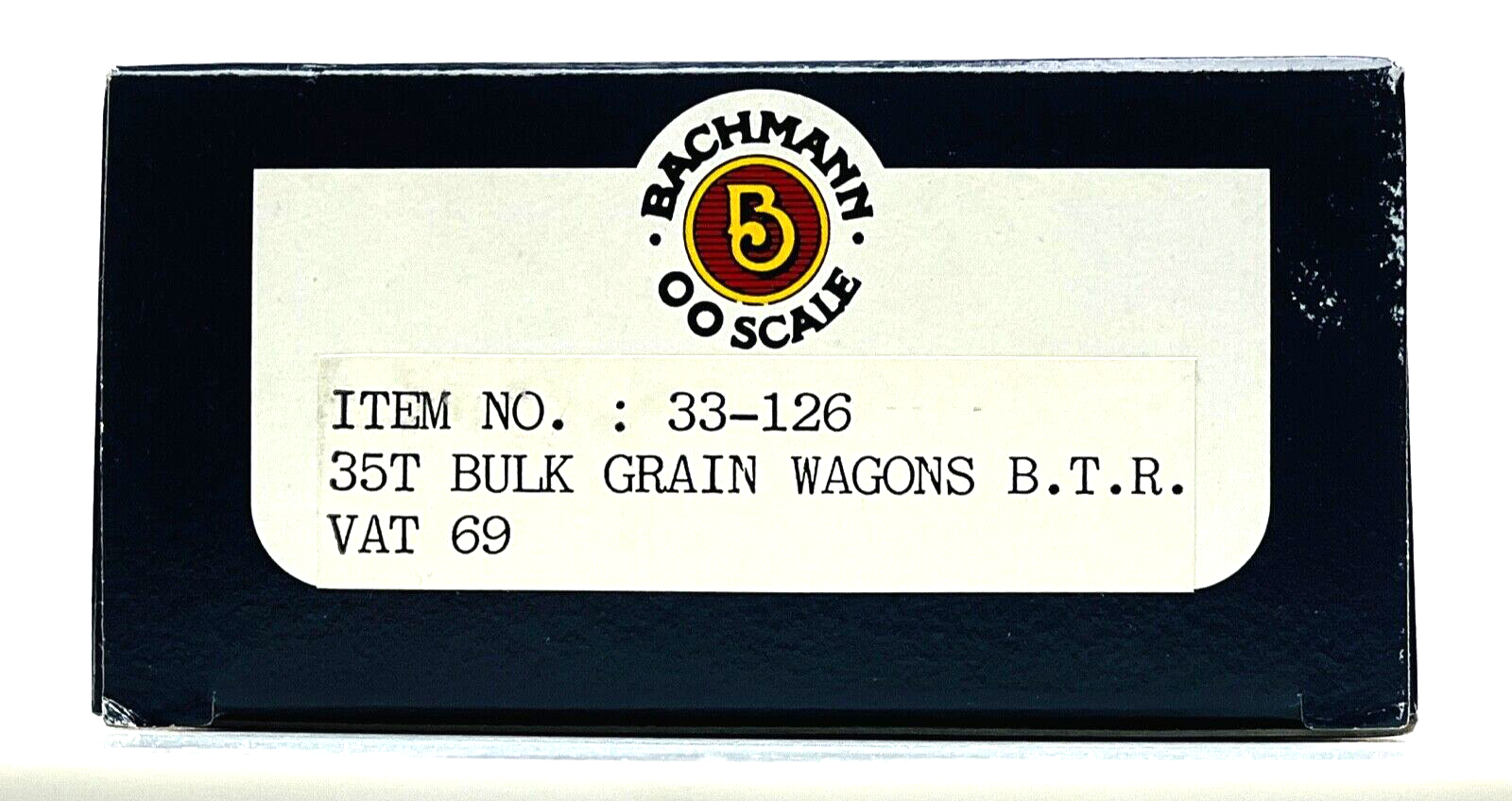 BACHMANN 00 GAUGE - 33-126 - 35T BULK GRAIN WAGON B.R.T 'VAT 69' BLUE BOXED