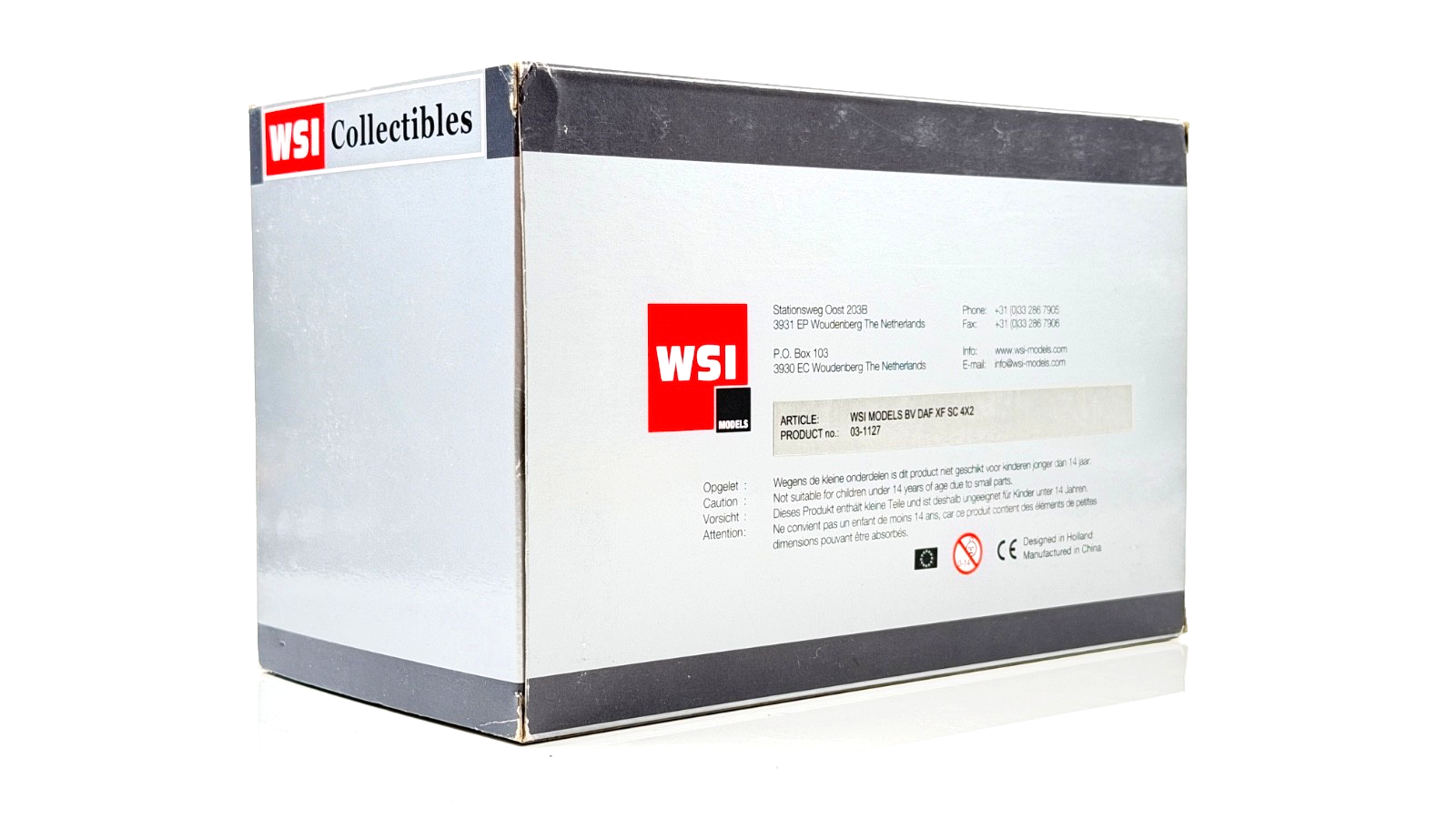 WSI 1/50 SCALE - 03-1127 - DAF XF SC 4X2 PLAIN WHITE TRACTOR CAB BOXED