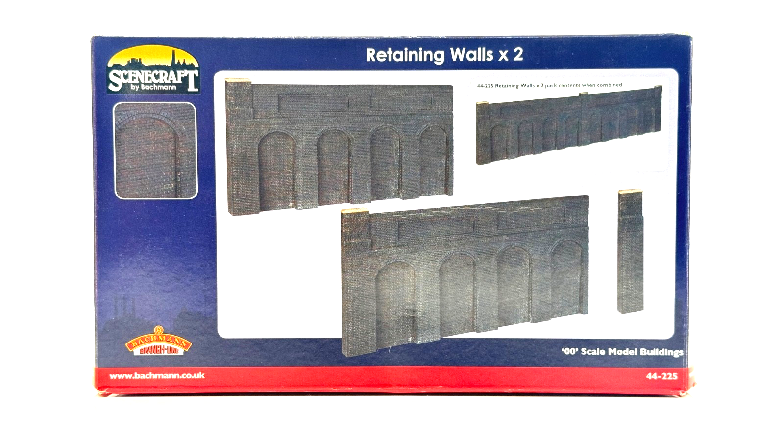BACHMANN 00 GAUGE SCENECRAFT - 44-225/44-228 - LOW RELIEF TUNNEL PORTALS & WALLS