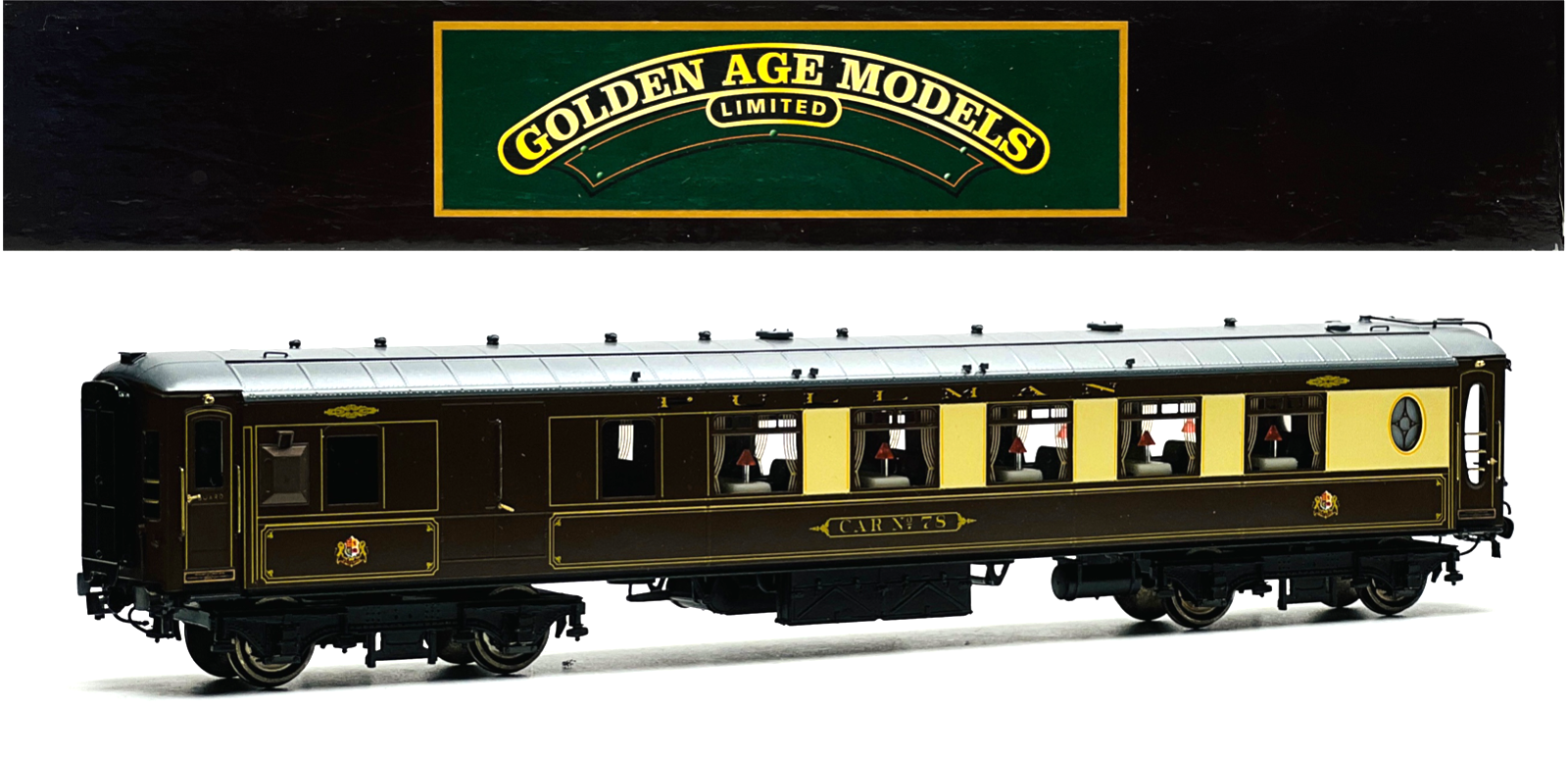 GOLDEN AGE MODELS 00 GAUGE - 1-E GREY ROOF 'CAR 78' WHEEL BRASS PULLMAN COACH