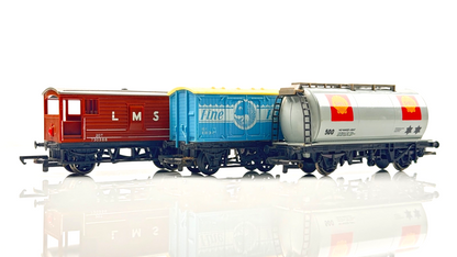 HORNBY 00 GAUGE - R098/R206/R715 - SHELL TANKER FINE FISH & BRAKE VAN WAGONS