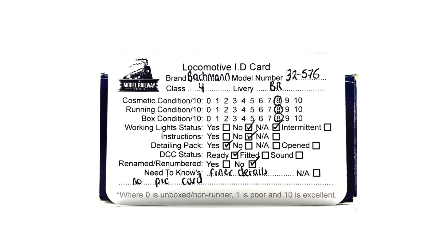 BACHMANN 00 GAUGE - 32-576 - IVATT CLASS 4 43047 BR LINED BLACK LATE CREST BOXED