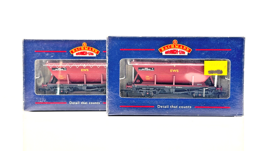 BACHMANN 00 GAUGE - 33-576B - CEA 'EWS' COVER HOPPER WAGON MAROON - BOXED X 2