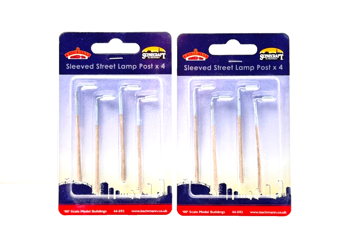 BACHMANN 00 GAUGE SCENECRAFT - 44-592 - SLEEVED STREET LAMP POST X 8 - NEW