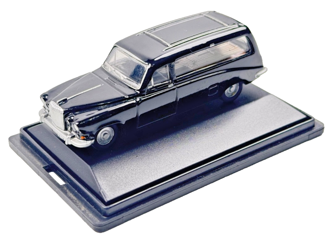 OXFORD DIECAST 1/76 SCALE - 76DS002 - DAIMLER DS420 BLACK HEARSE BOXED