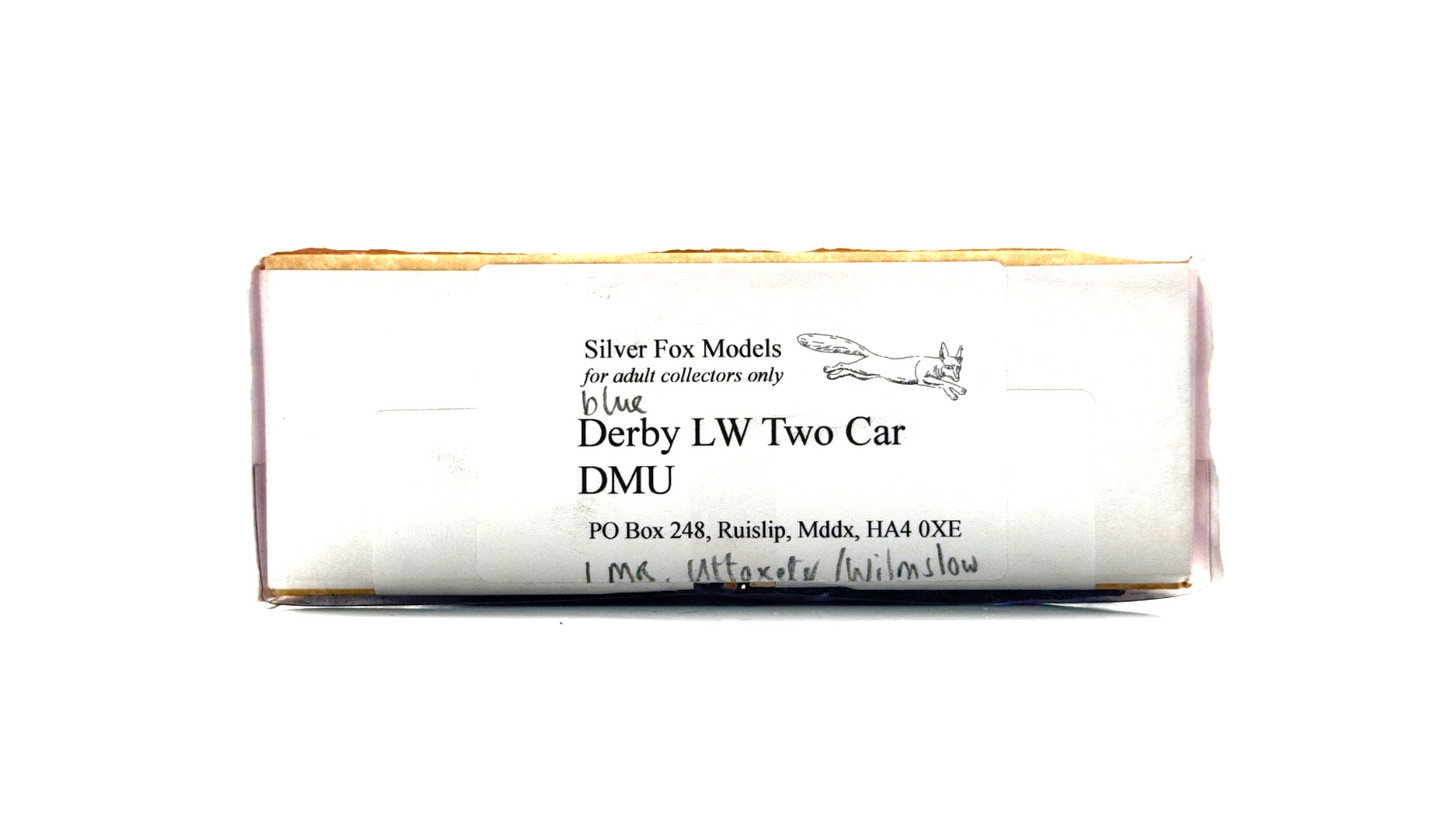 SILVER FOX 00 GAUGE - DERBY LIGHTWEIGHT BR BLUE YELLOW CAB ENDS DMU - BOXED