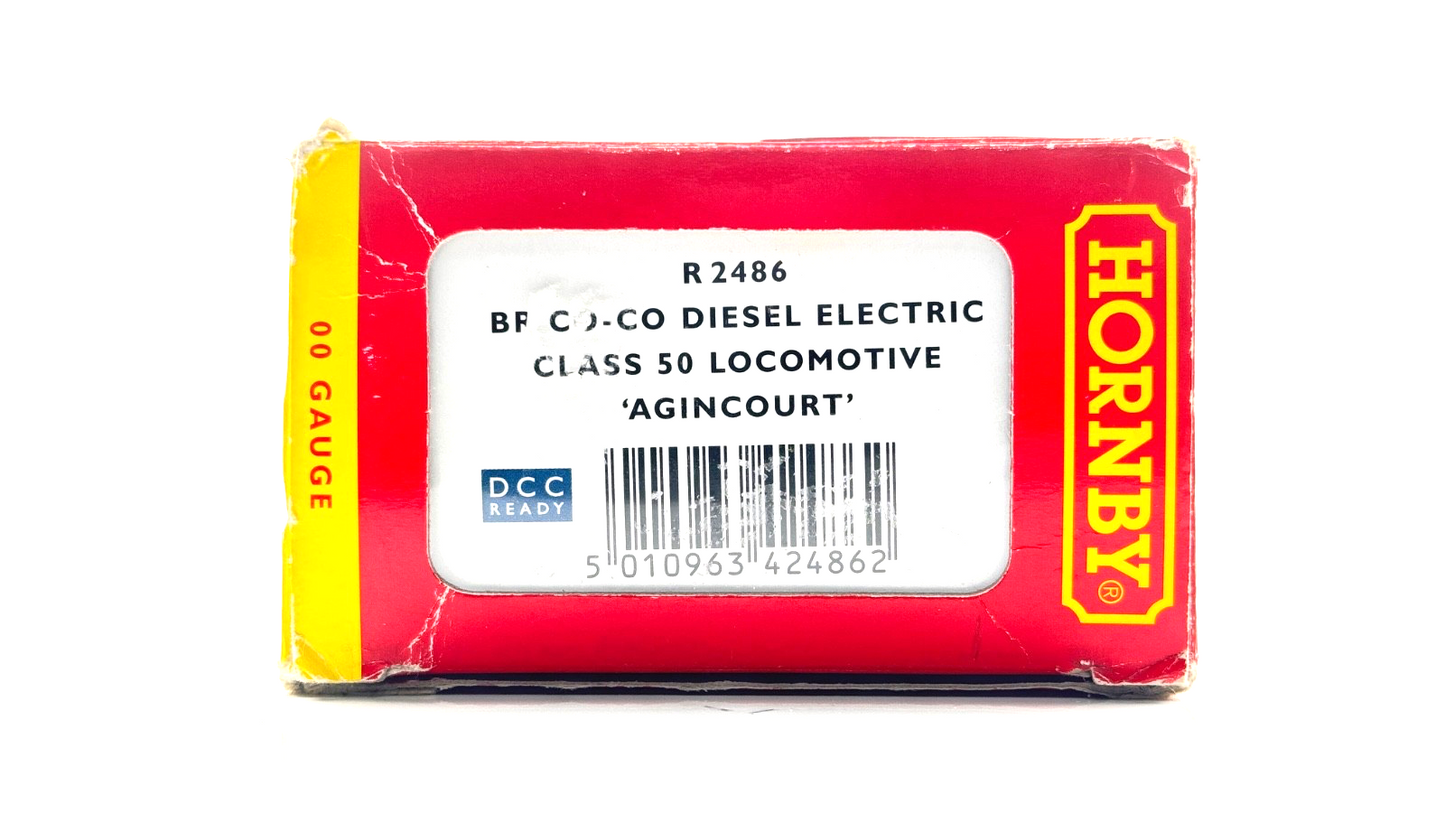HORNBY 00 GAUGE - R2486 - CLASS 50 BR BLUE 50013 AGINCOURT - NOT PERFECT