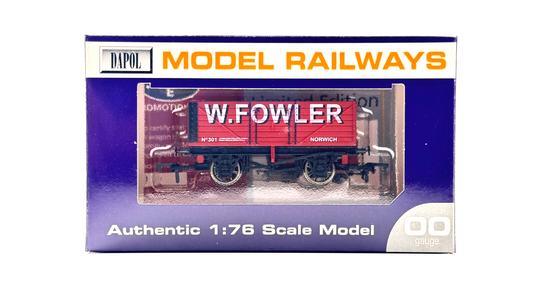 DAPOL 00 GAUGE - W. FOWLER PLANK WAGON NORWICH NO.301 (LIMITED EDITION)