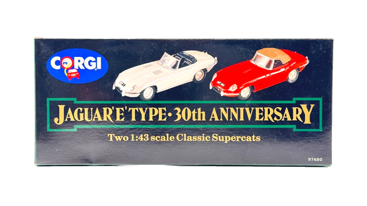 CORGI 1/43 SCALE - 97680 - JAGUAR E TYPE 30TH ANNIVERSARY SUPERCATS - BOXED